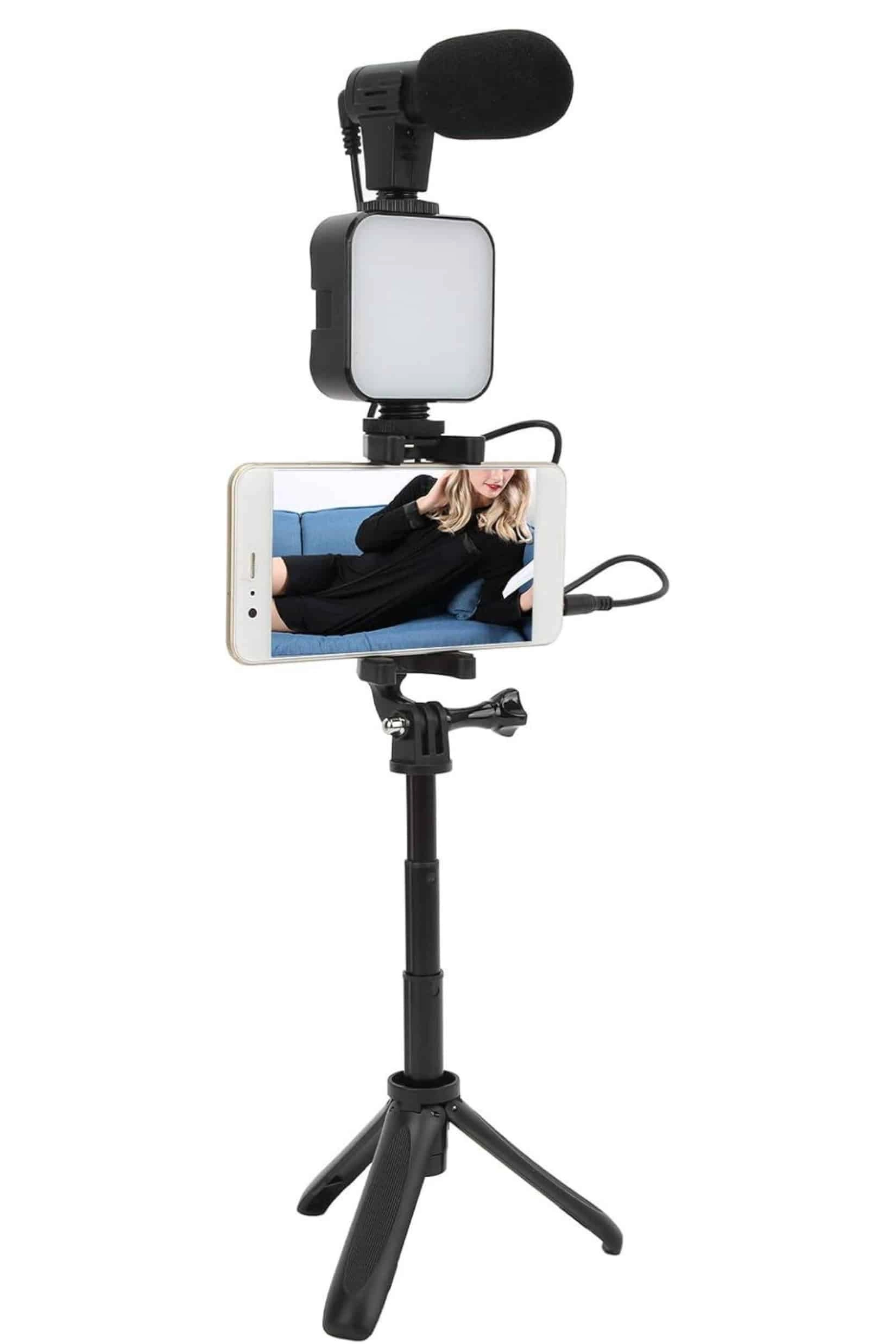 Video Making Kit Telefon Tutucu Vlog Video Mini Led Işıklı ( Lisinya ) Video Making Kit Telefon Tutucu Vlog Video Mini Led Işıklı ( Lisinya )