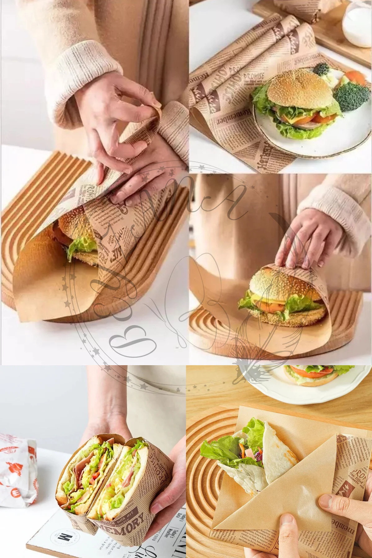 Vintage Gazete Desenli Sunum Kağıdı 50 Adet ( Lisinya ) Vintage Gazete Desenli Sunum Kağıdı 50 Adet ( Lisinya )