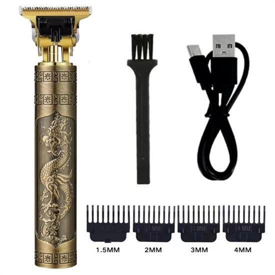 Vintage Görünümlü Güçlü 4 Farklı Başlıklı Usb Şarjlı Manuel Tıraş Makinası ( Lisinya ) Vintage Görünümlü Güçlü 4 Farklı Başlıklı Usb Şarjlı Manuel Tıraş Makinası ( Lisinya )