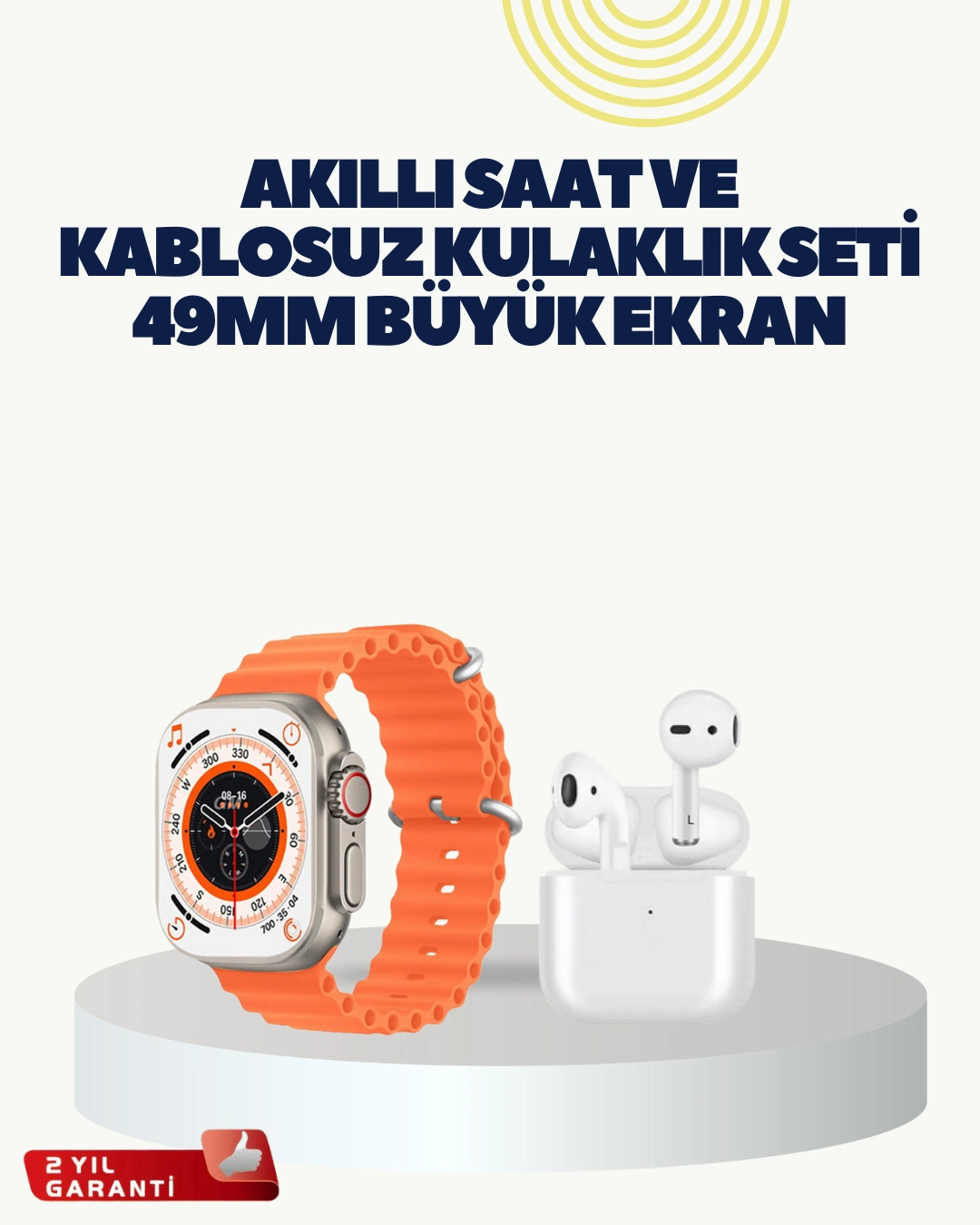 Watch 9 Max Akıllı Saat Kulaklık Seti Sağlık Takipli 45 Mm Geniş Ekran ( Lisinya )