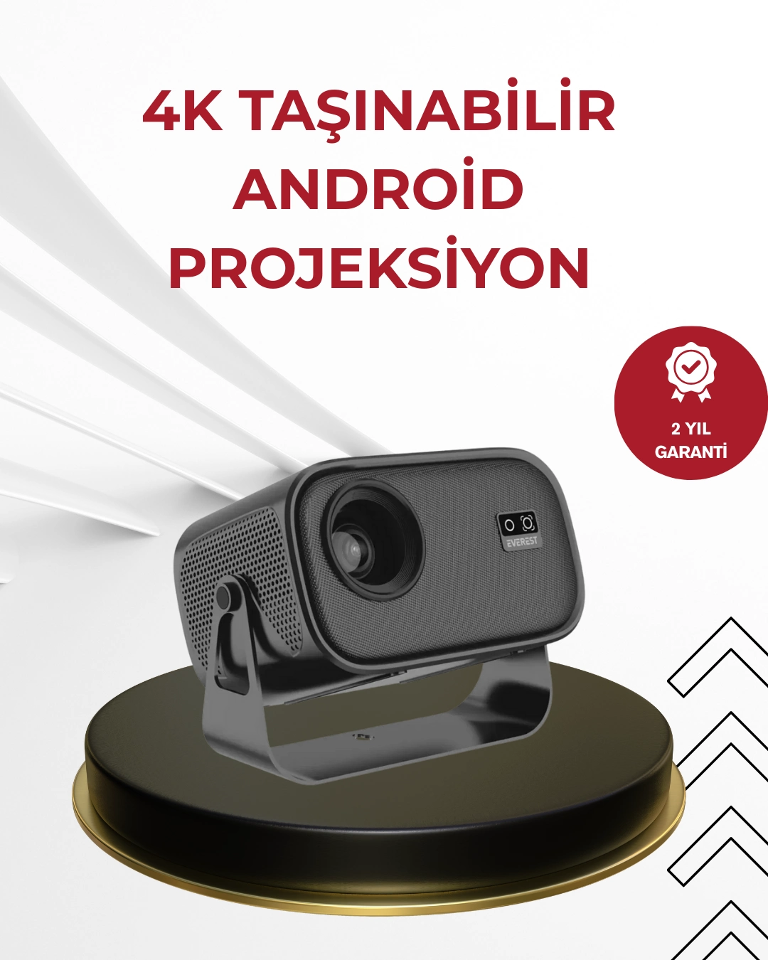 Kablosuz 6 Ve Bluetooth 5 Bağlantılı Taşınabilir Projeksiyon Makinesi ( Lisinya )