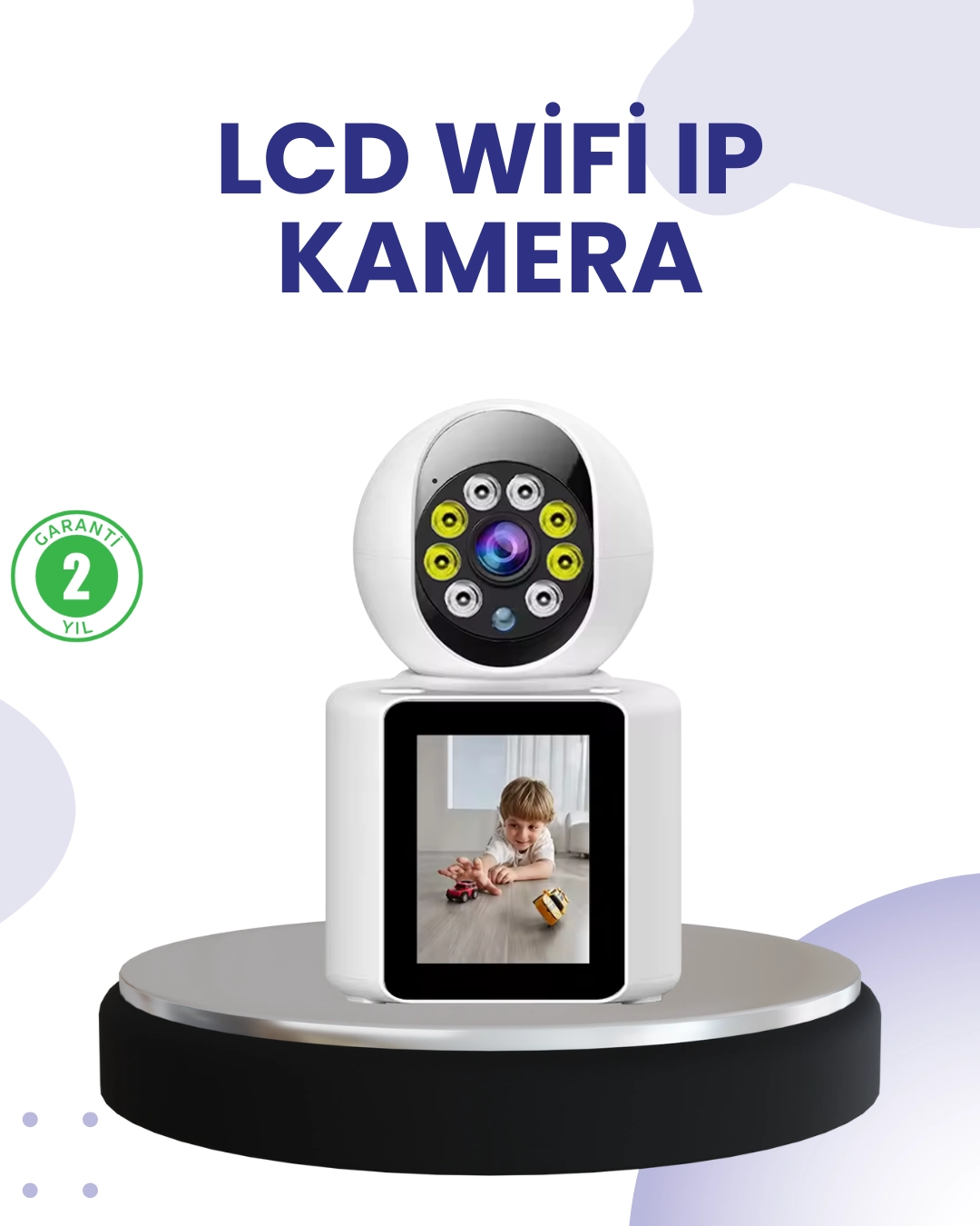 Kablosuz İç Mekan Kamera 2k Gece Görüşlü Çift Yönlü Görüntü Konuşma Destekli ( Lisinya )