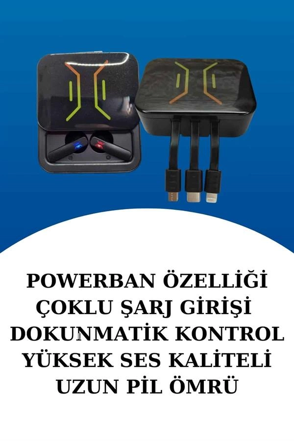 Wireless Şarjlı Akıllı Saat Ve Dijital Göstergeli Kablosuz Bluetooth Kulaklık Nabız Ölçer ( Lisinya )