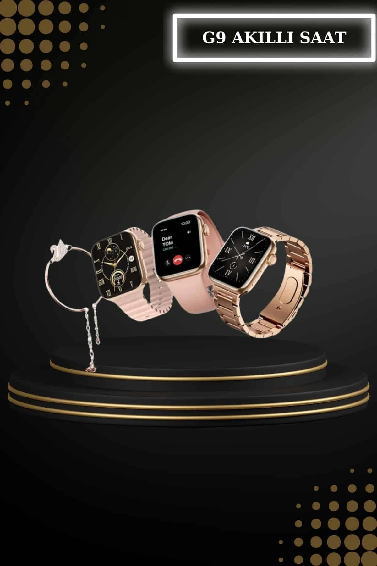 Wireless Şarjlı Pembe Akıllı Saat Ve Kablosuz Bluetooth Kulaklık Dokunmatik Kontrol ( Lisinya )