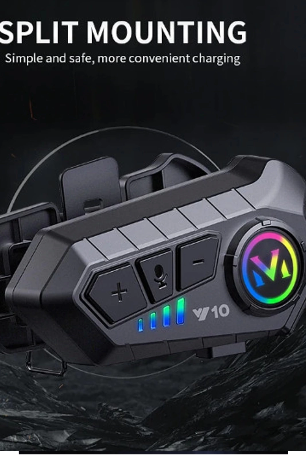 Y10 Kask Kulaklık Bluetooth Motosiklet Kulaklık 5,3 Bluetooth Intercom Motorsiklet Kulaklık ( Lisinya )