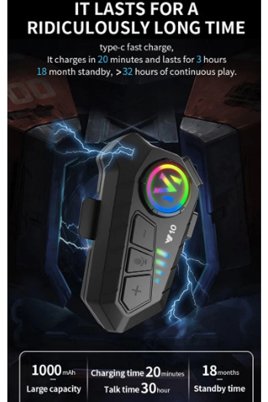 Y10 Kask Kulaklık Bluetooth Motosiklet Kulaklık 5,3 Bluetooth Intercom Motorsiklet Kulaklık ( Lisinya )