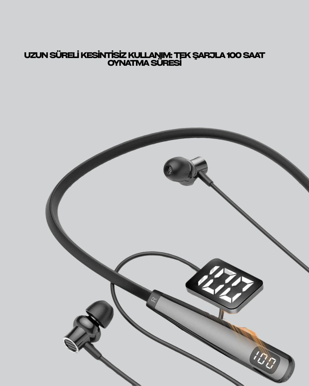 Y12 Bluetooth Boyun Bantlı Kulaklık – 100 Saat Pil, Bluetooth 5.3, Dokunmatik Kontrol ( Lisinya )