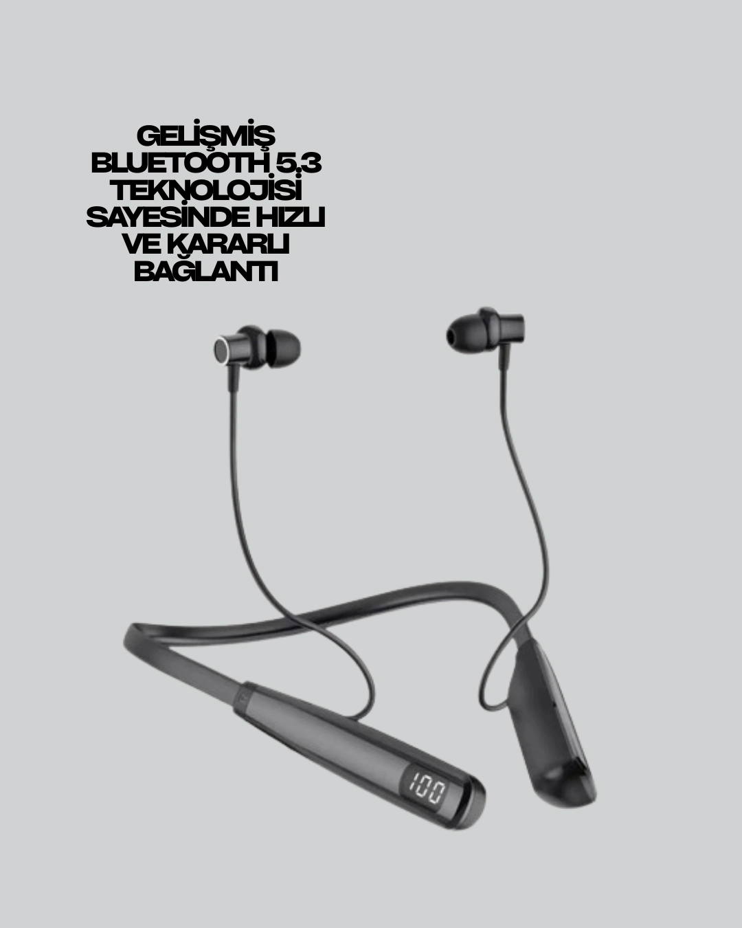 Y12 Bluetooth Boyun Bantlı Kulaklık – 100 Saat Pil, Bluetooth 5.3, Dokunmatik Kontrol ( Lisinya )