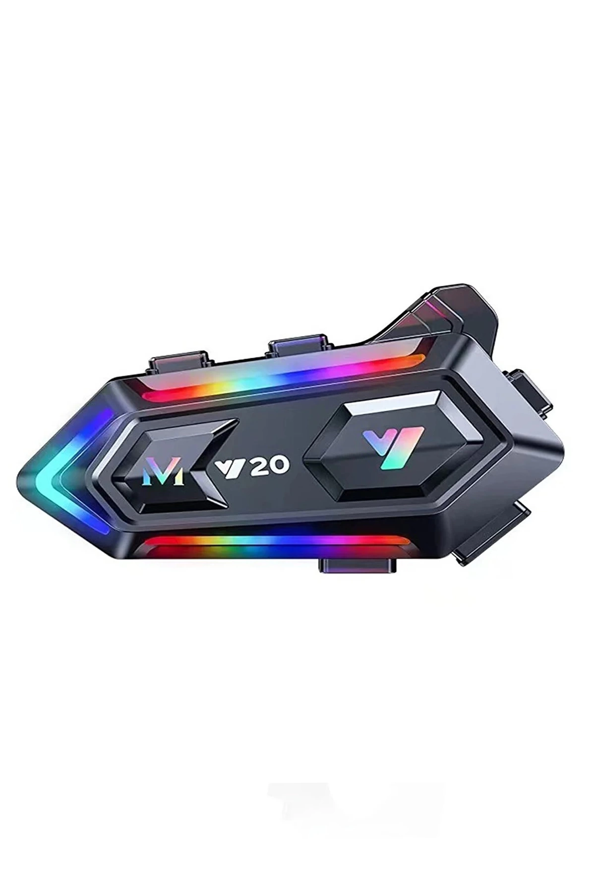 Y20 Motor Kurye Kask Kulaklık Rgb Modlu Bluetooth Motosiklet Kulaklık 5.3 Bluetooth Interkom ( Lisinya )
