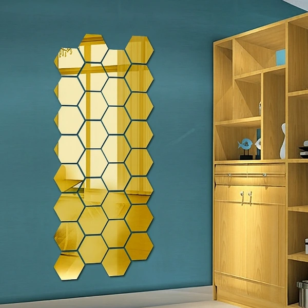 Yapışkanlı Akrilik Gold Ayna Seti 12 Adet ( Lisinya ) Yapışkanlı Akrilik Gold Ayna Seti 12 Adet ( Lisinya )