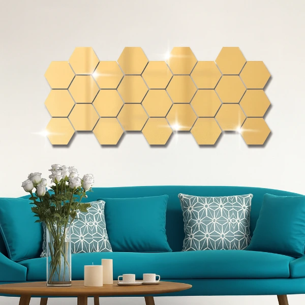 Yapışkanlı Akrilik Gold Ayna Seti 12 Adet ( Lisinya ) Yapışkanlı Akrilik Gold Ayna Seti 12 Adet ( Lisinya )