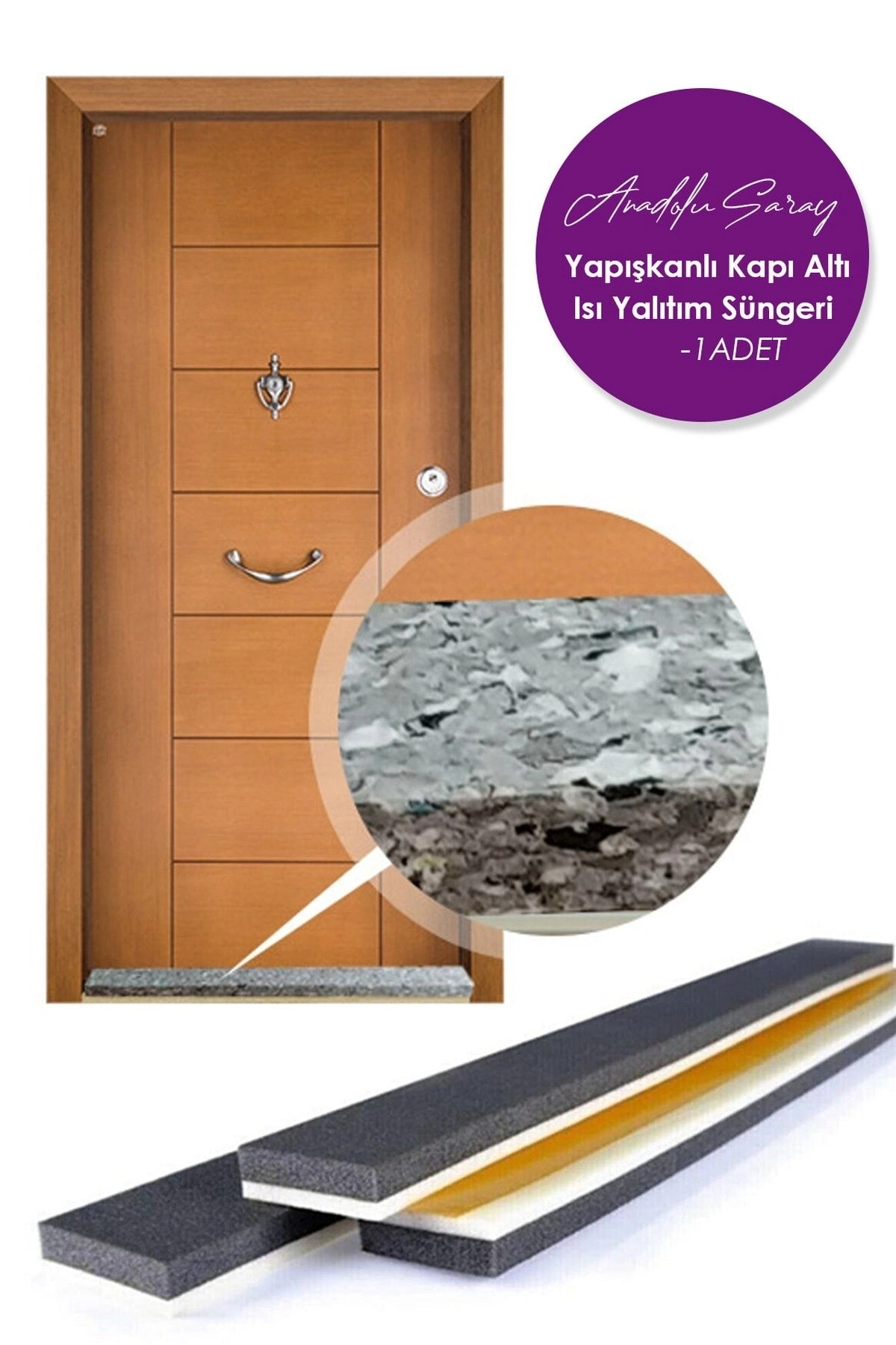 Yapışkanlı Köpük Kapı Altı Isı Yalıtım Eşik Süngeri ( Lisinya )