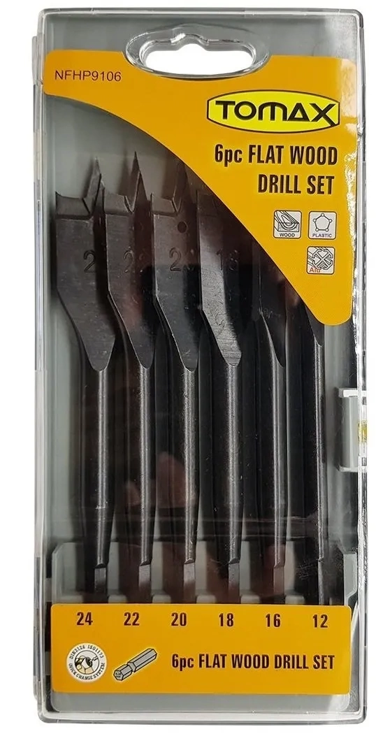 Yaprak Ahşap Matkap Ucu Takımı 12-24 Mm - 6 Parçalı ( Lisinya )