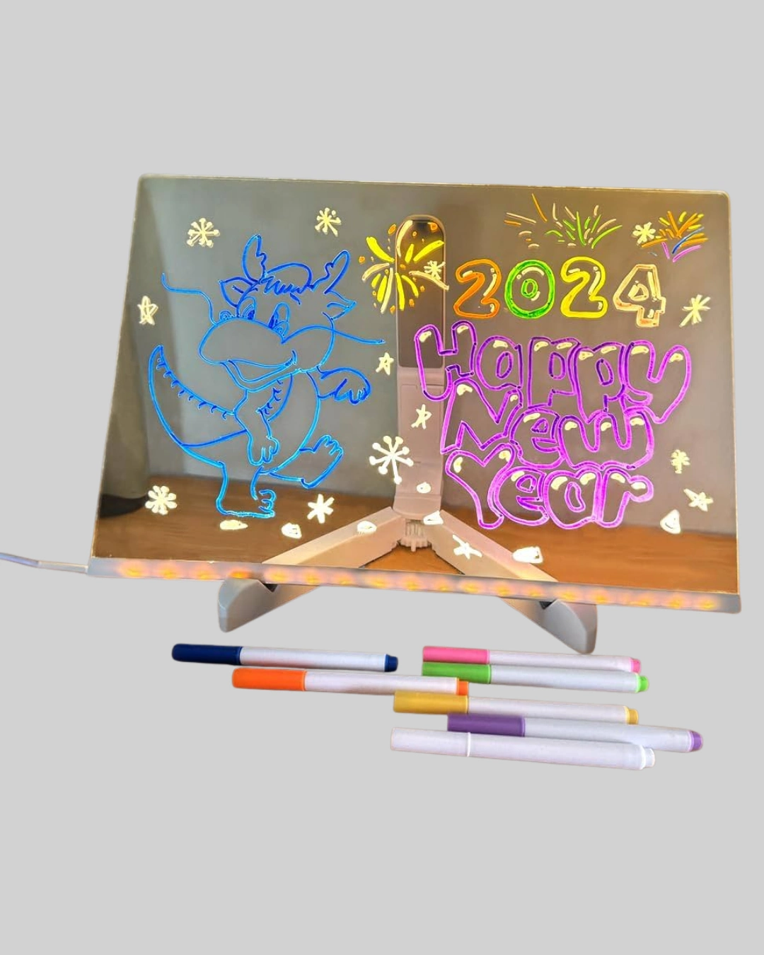 Yaratıcı Çizim Ve Mesajlar İçin Led Işıklı Renkli Tahta ( Lisinya )