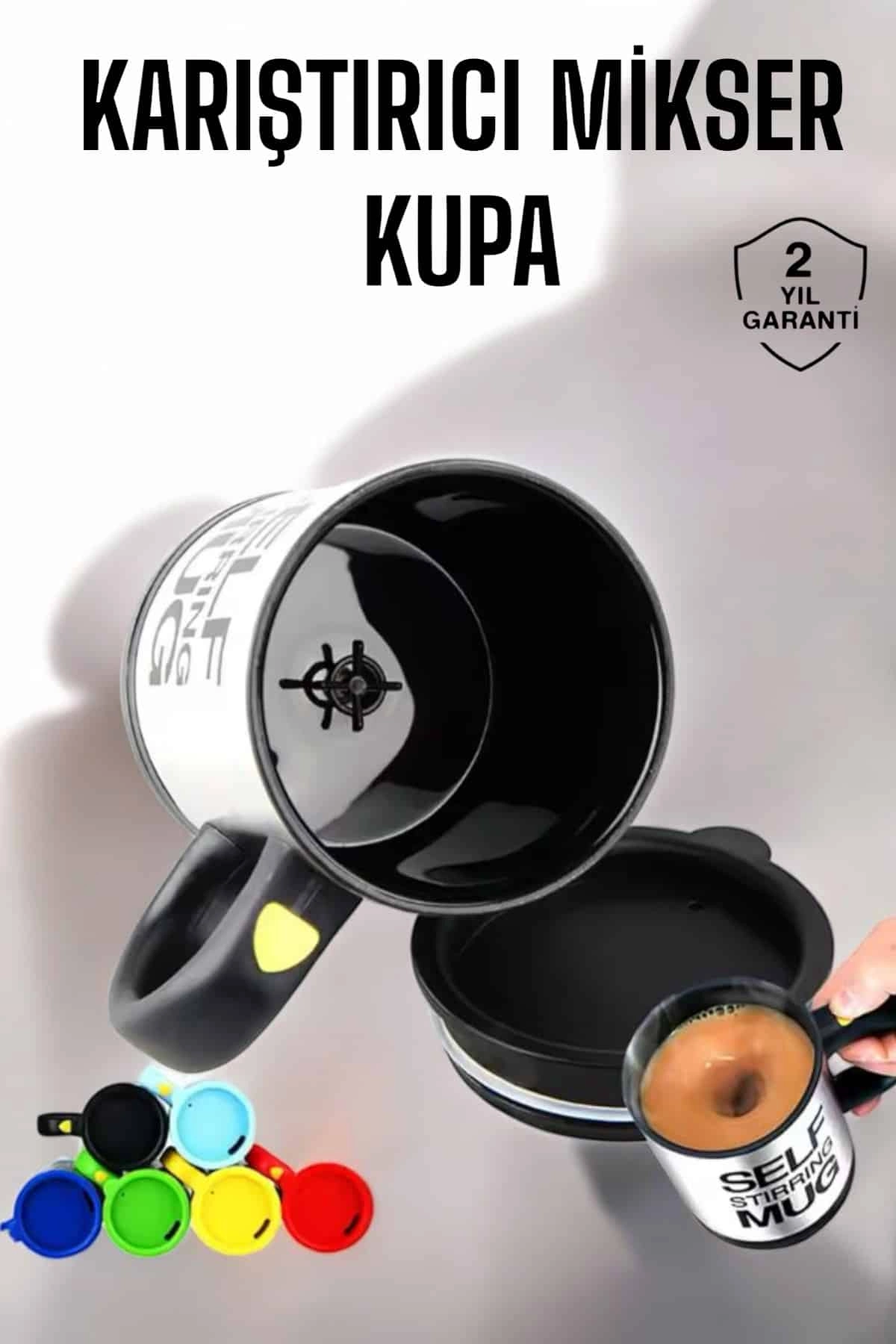 Yazılı Kupa Kendi Kendini Karıştıran Mikser Kupa Termos Bardak ( Lisinya )