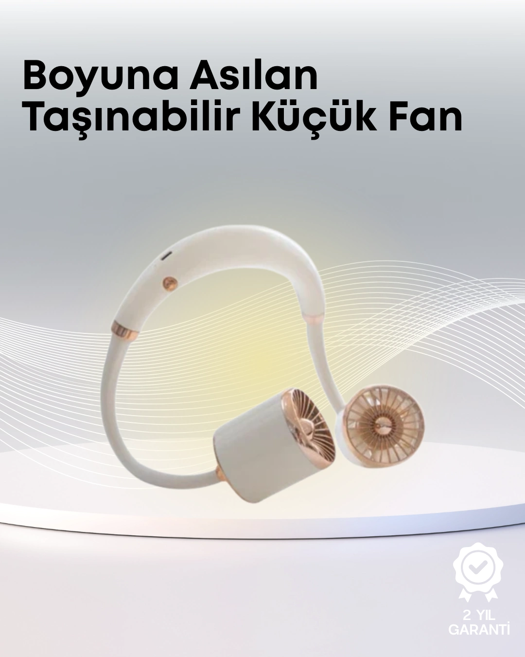 Yazlık Taşınabilir Sessiz Boyun Fanı 3 Kademe Hız Ayarlı ( Lisinya )