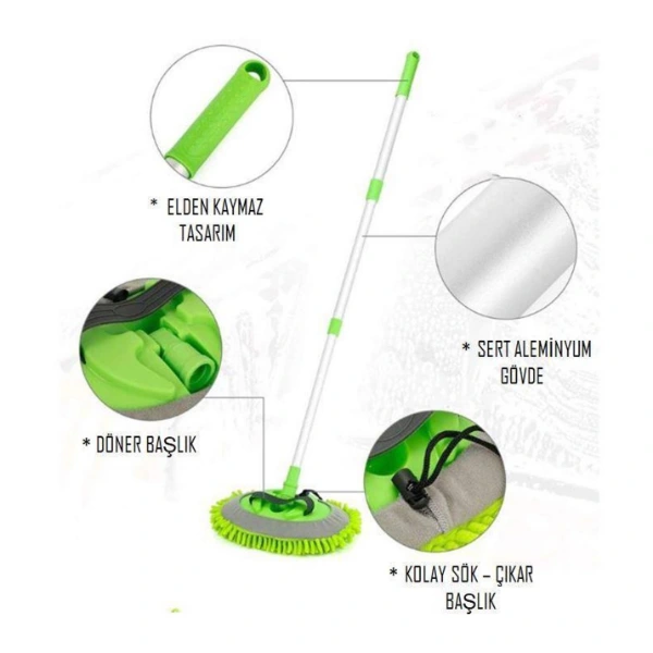 Yedek Bezli Mikrofiber Araba Yıkama Fırçası ( Lisinya ) Yedek Bezli Mikrofiber Araba Yıkama Fırçası ( Lisinya )