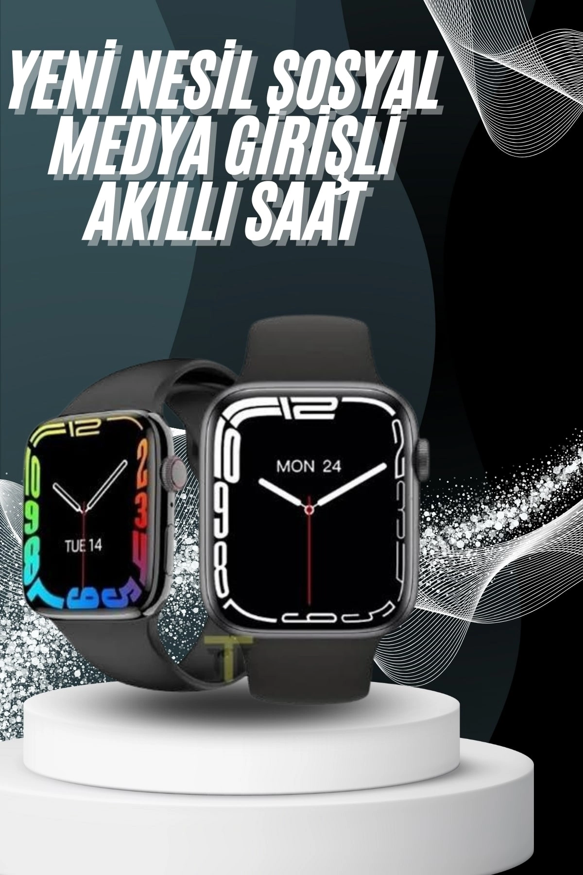 Yeni Model Akıllı Saat Dokunmatik Ekran Unisex Amoled Ekran 44 Mm ( Lisinya )