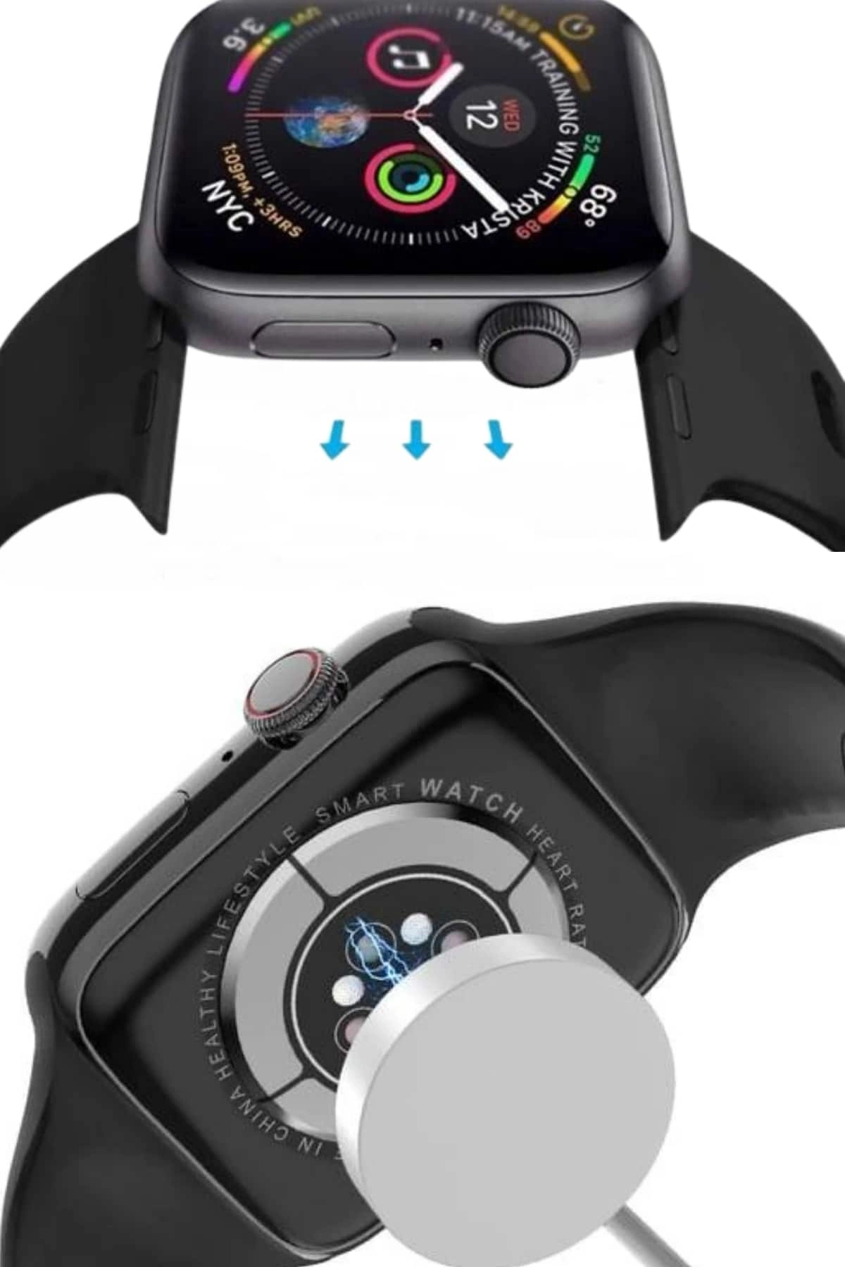 Yeni Model Akıllı Saat Dokunmatik Ekran Unisex Amoled Ekran 44 Mm ( Lisinya )