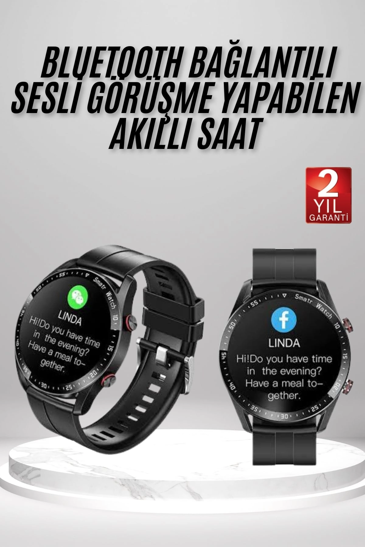 Yeni Model Akıllı Saat Gps Uyumlu Uyku Ve Sağlık Takibi Sesli Görüşme ( Lisinya )