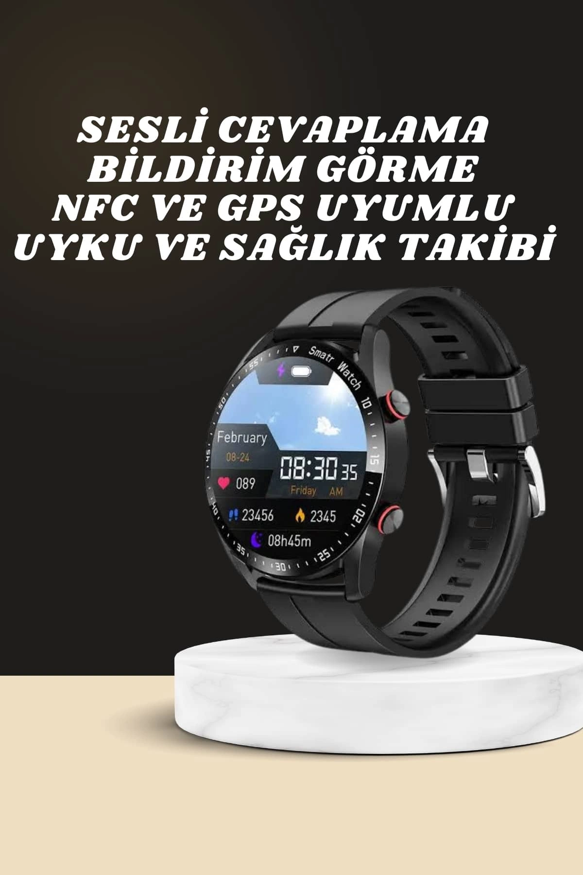 Yeni Model Akıllı Saat Gps Uyumlu Uyku Ve Sağlık Takibi Sesli Görüşme ( Lisinya )