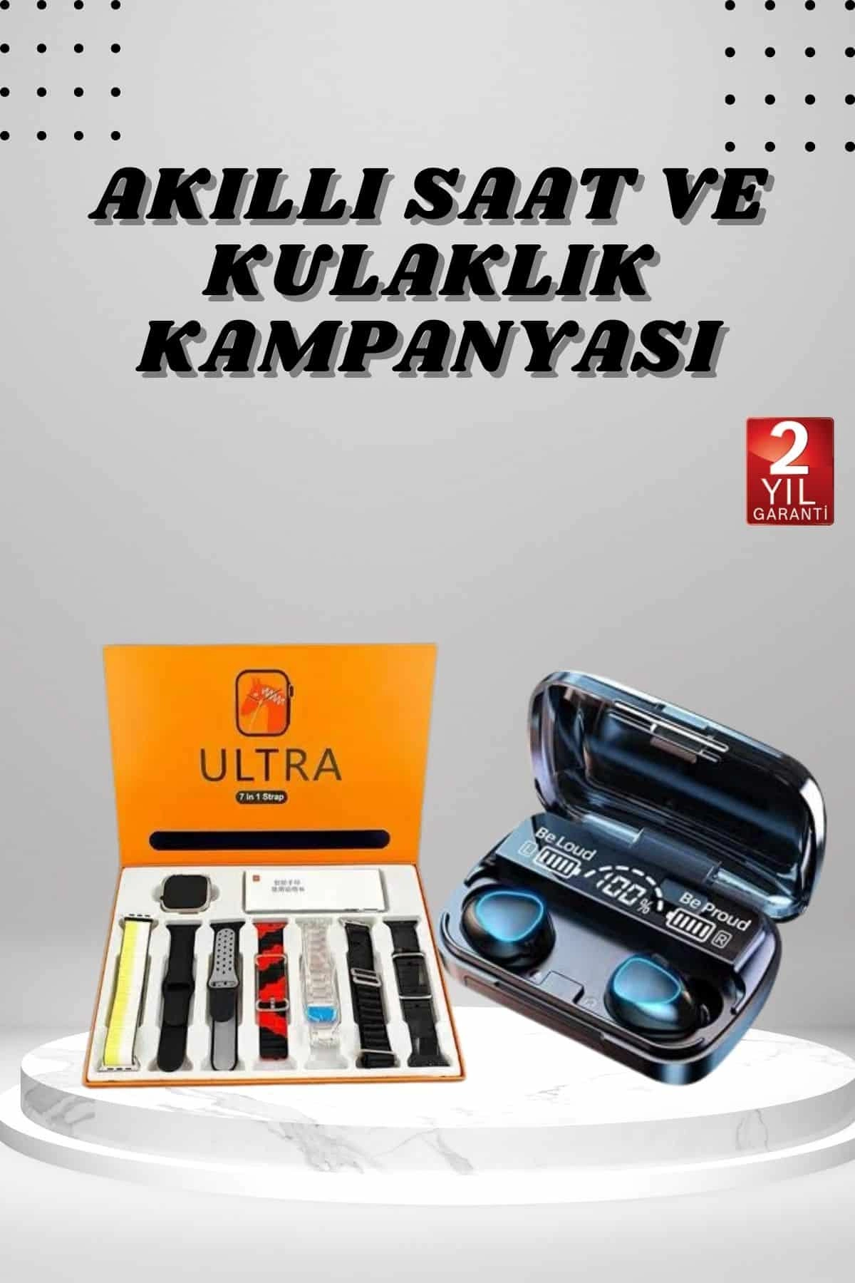 Yeni Model Akıllı Saat Ve Kulaklık Kampanyası Nabızz Ölçer Bluetooth Bağlantılı Uzun Pil Ömrü ( Lisinya )