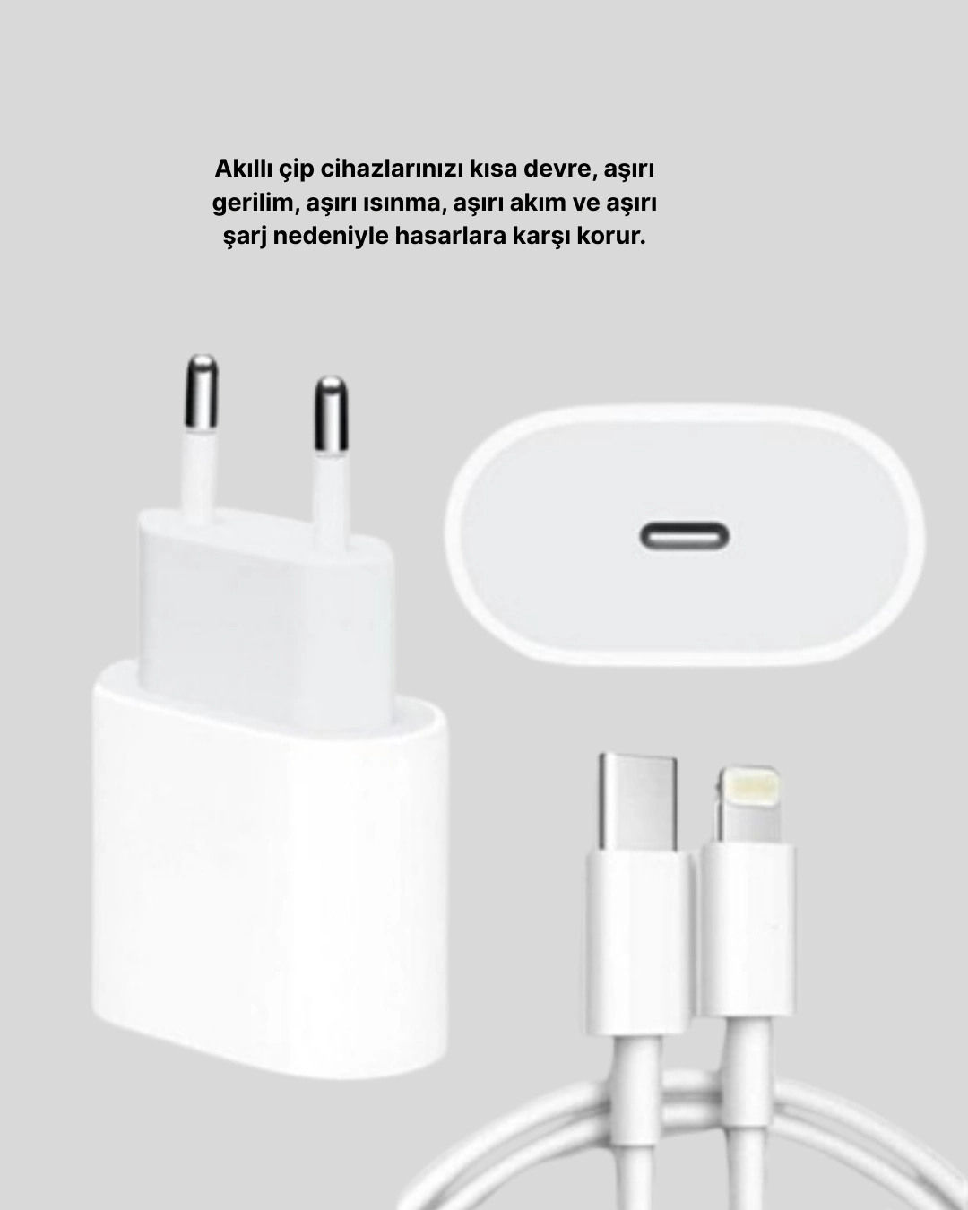 Yeni Nesil 20w Usb-c Hızlı Şarj Cihazı İos Tam Uyumlu ( Lisinya )