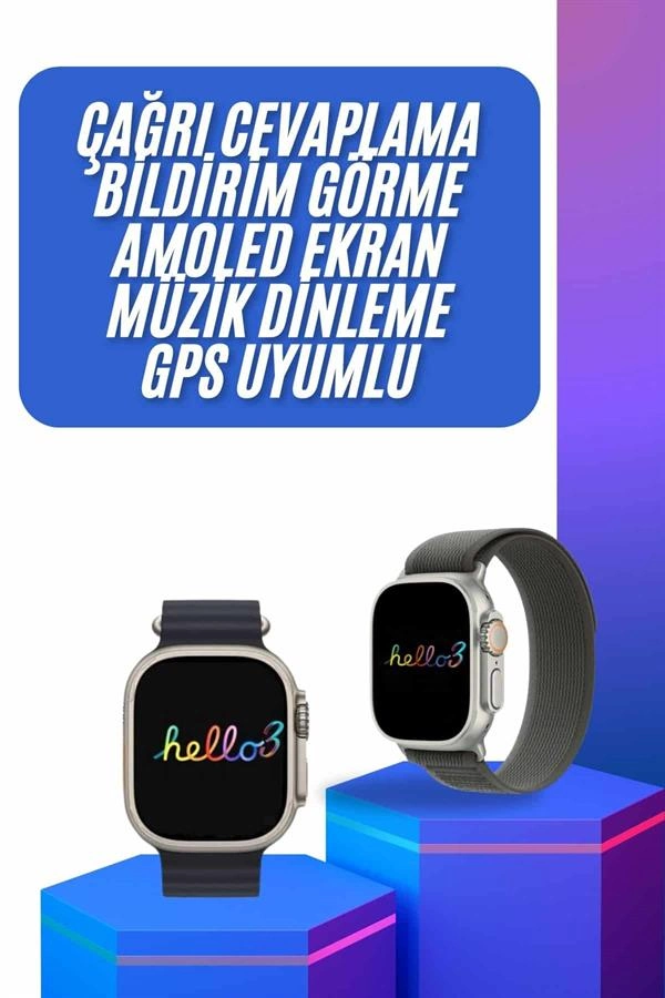 Yeni Nesil 3 Kordonlu Kol Saati 49 Mm Amoled Ekran Akıllı Saat ( Lisinya )