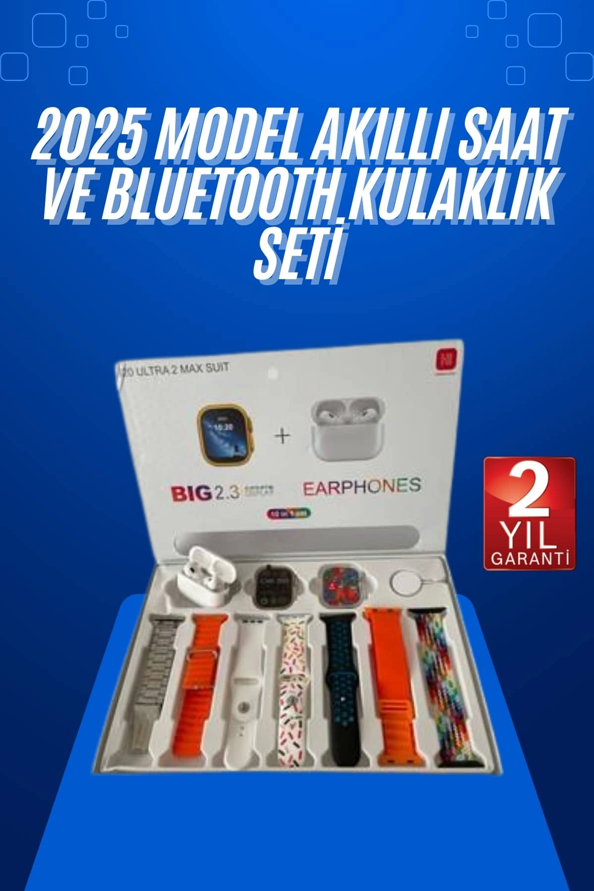 Yeni Nesil 7 Kordonlu Arama Bildirim Özellikli Kulaklık Hediyeli Akıllı Saat ( Lisinya )