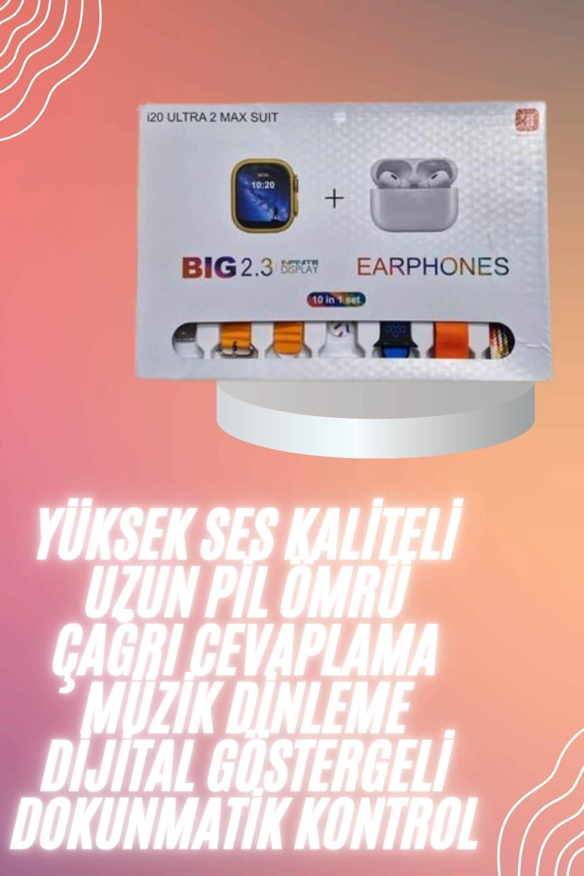 Yeni Nesil 7 Kordonlu Arama Bildirim Özellikli Kulaklık Hediyeli Akıllı Saat ( Lisinya )