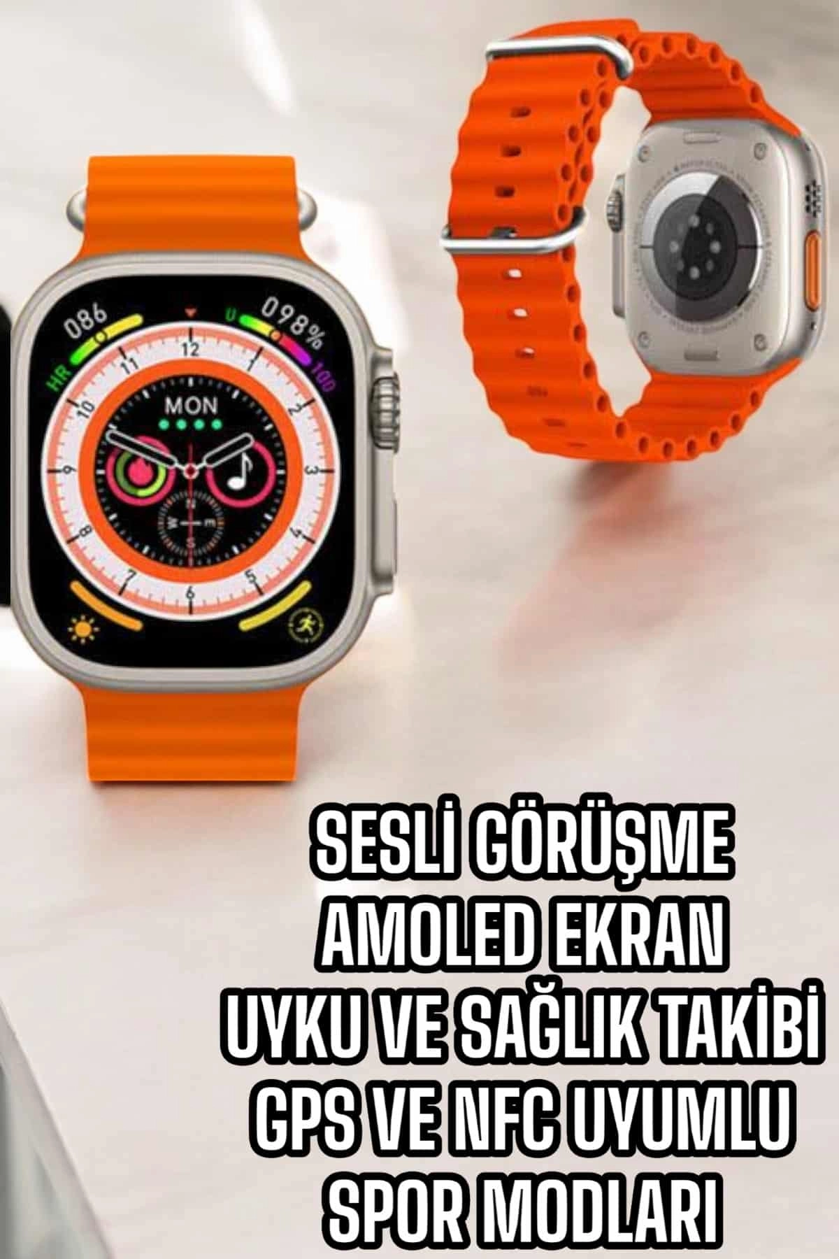 Yeni Nesil Akıllı Saat Nabız Ölçer Sağlık Ölçer Ve Kalori Ölçer Uyku Takibi Nfc Özelliği ( Lisinya )