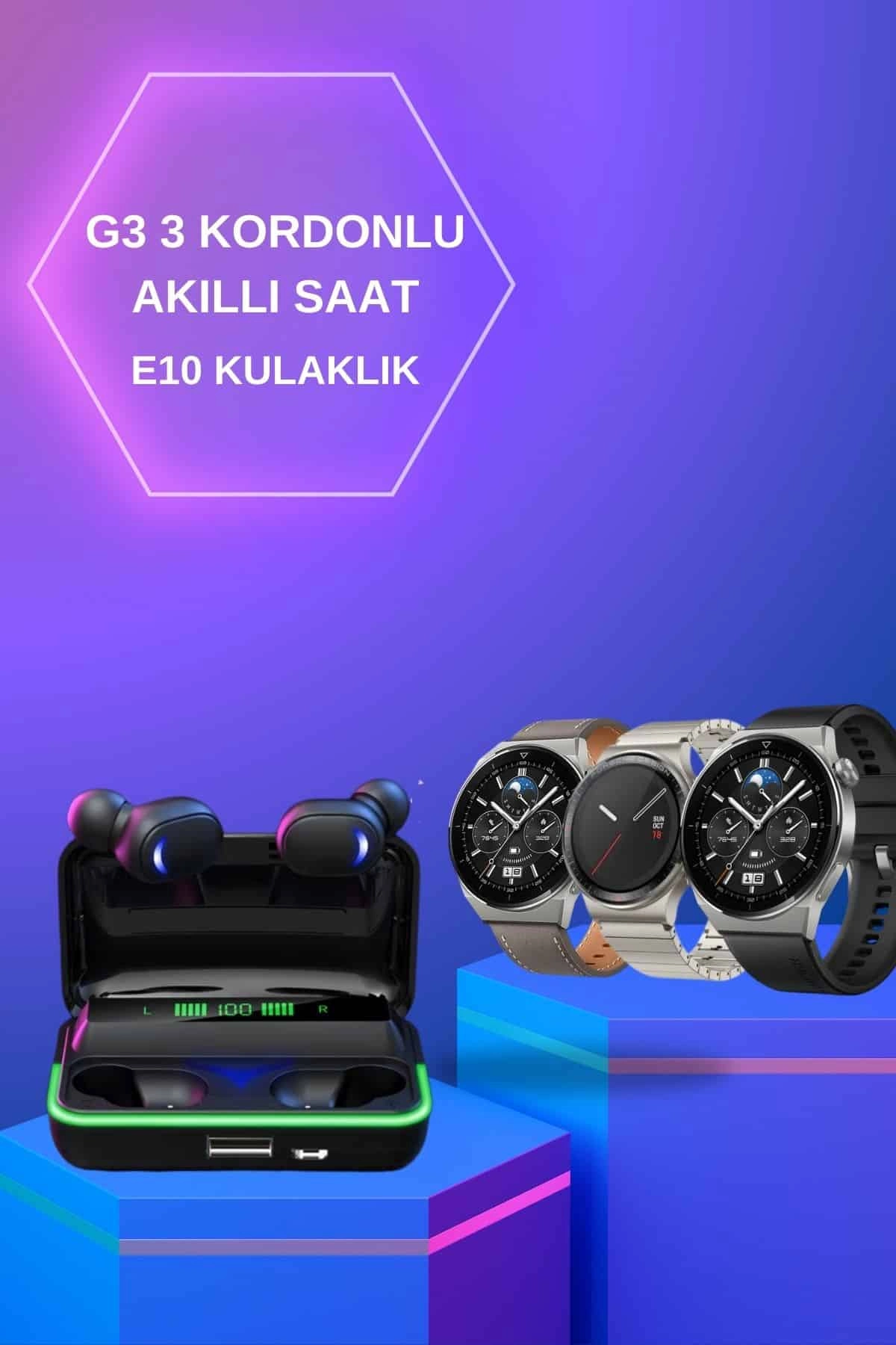 Yeni Nesil Akıllı Saat Ve Bluetooth Kulaklık Titreşim Bildirimleri Uyku Takibi ( Lisinya )