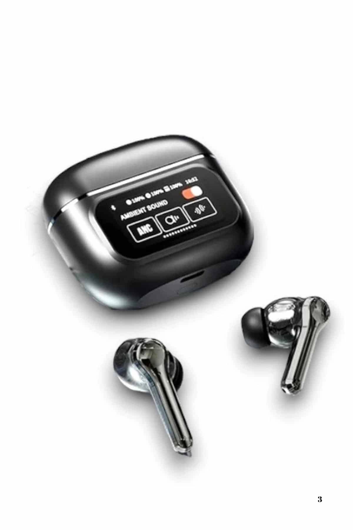 Yeni Nesil Anc Özellikli Çağrı Cevaplayan Dokunmatik Ekranlı Bluetooth Kulaklık Siyah ( Lisinya )