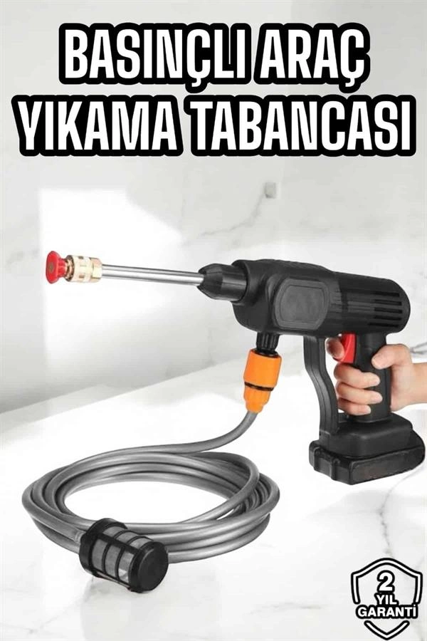 Yeni Nesil Araç Yıkama Şarjlı Tabancası Basınçlı Su Hazneli ( Lisinya )