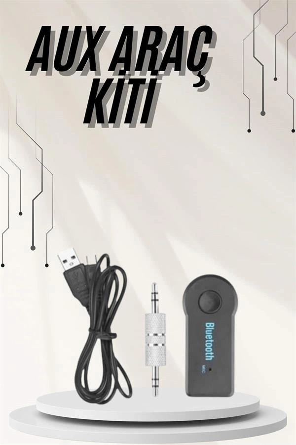 Yeni Nesil Bluetooth Aux Araç Kiti Siyah Tv Tablet Telefon Araç Araba ( Lisinya )