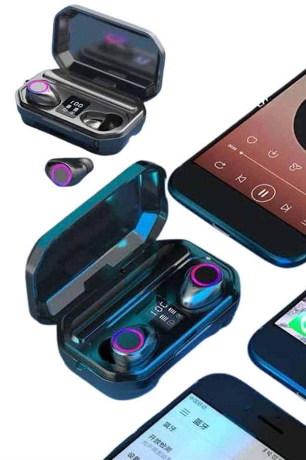 Yeni Nesil Bluetooth Kulaklık Uzun Pil Ömrü El Fenerli Dijital Şarj Göstergeli ( Lisinya )