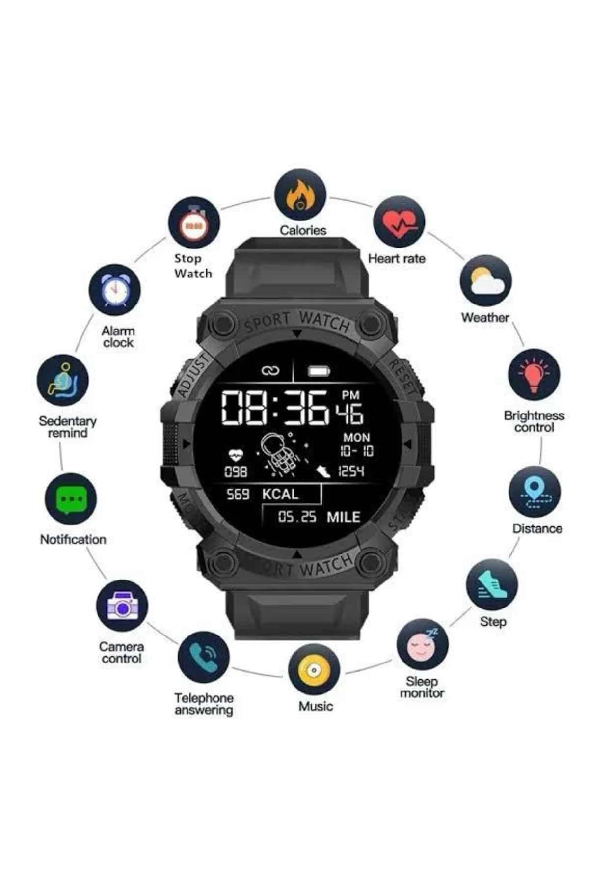 Yeni Nesil Çok Fonksiyonlu Uyku Ve Sağlık Takibi Yapabilen Siyah ( Lisinya )