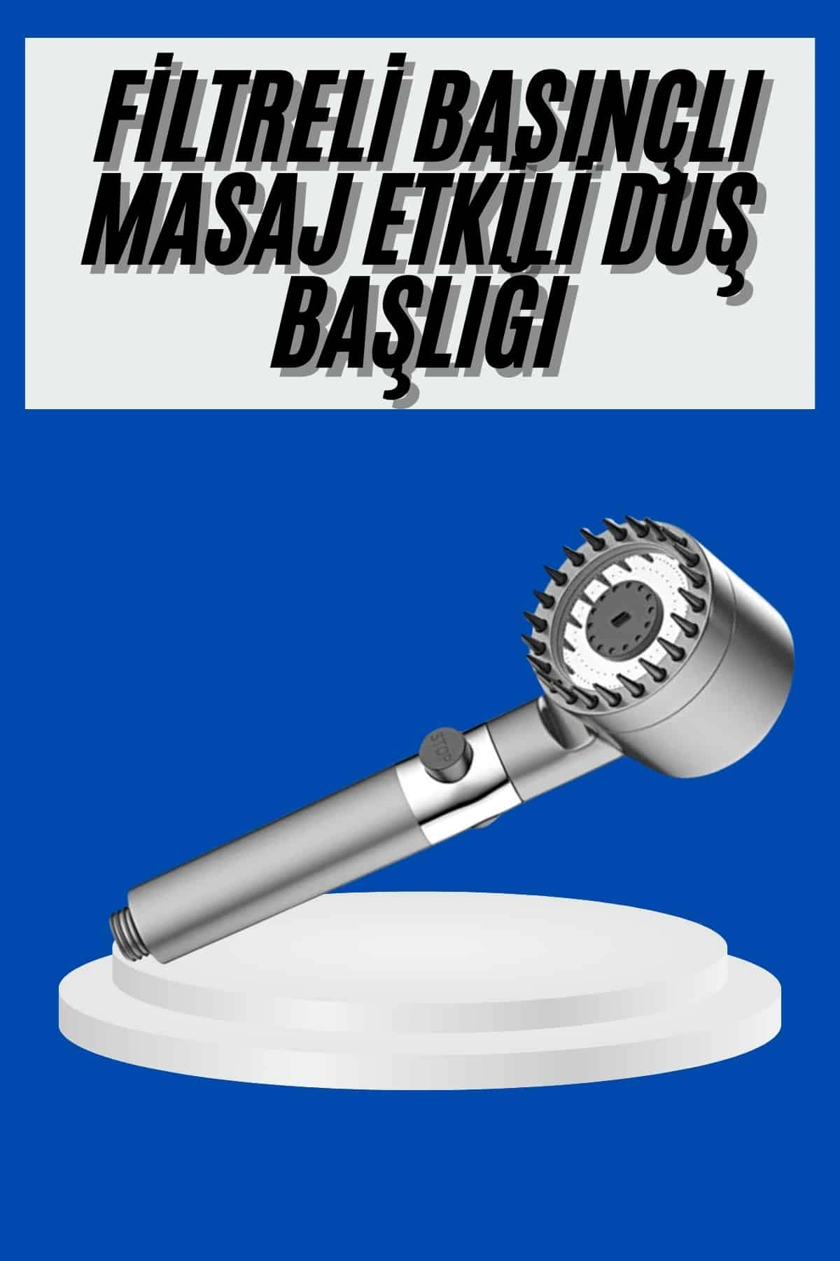 Yeni Nesil Duş Başlığı Paslanmaz Çelik Masaj Etkili Ergonomik Tasarım Su Basınçlı ( Lisinya )