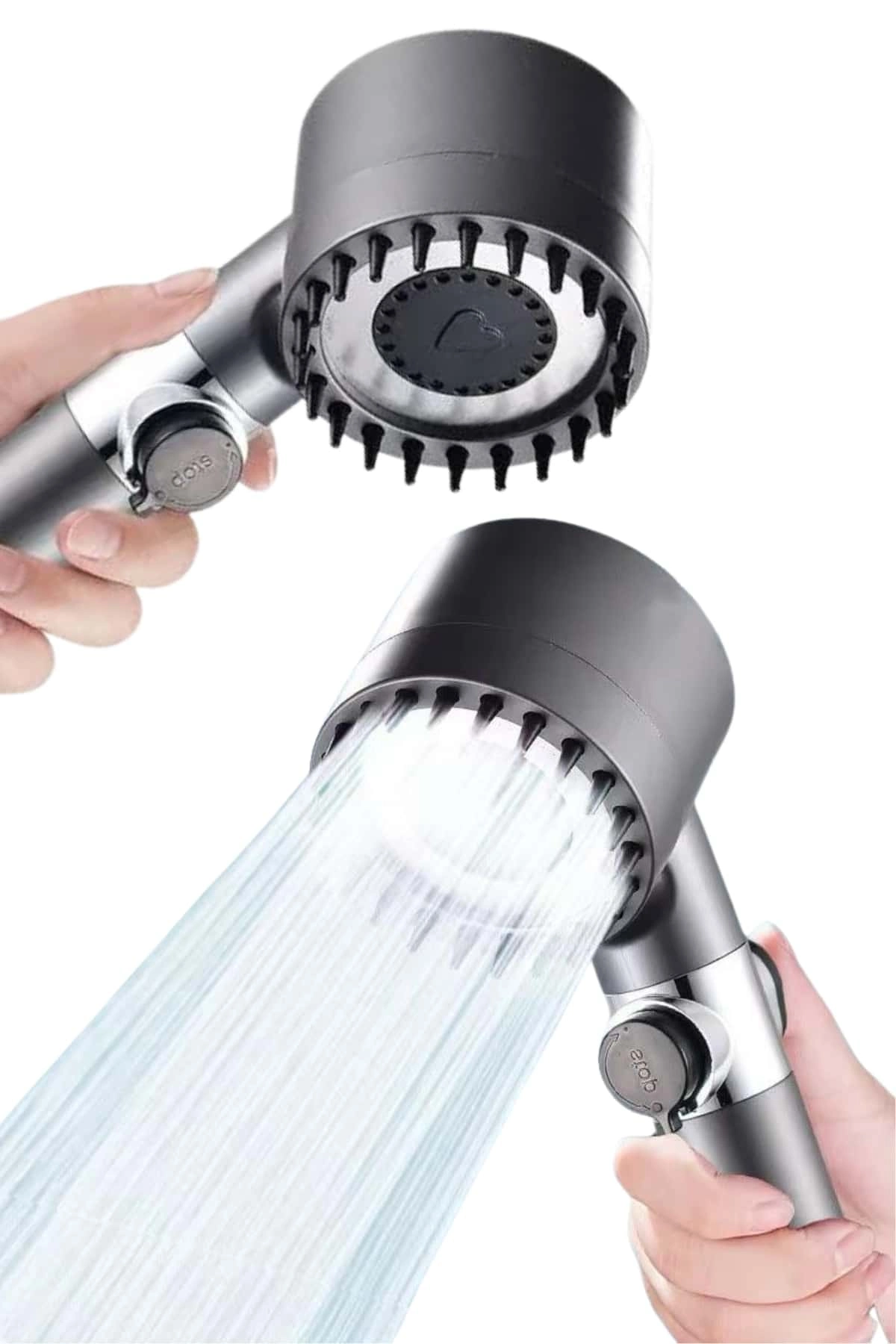 Yeni Nesil Duş Başlığı Paslanmaz Çelik Masaj Etkili Ergonomik Tasarım Su Basınçlı ( Lisinya )