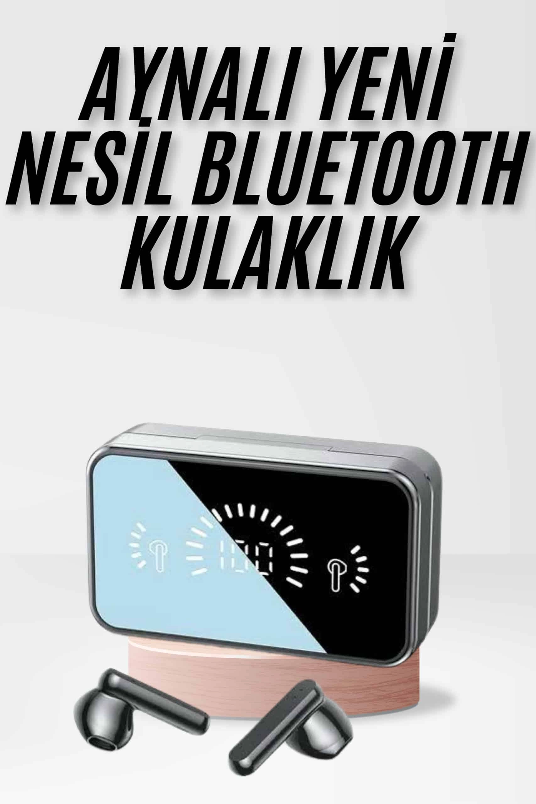 Yeni Nesil Kablosuz Kulaklık Aynalı Powerbank Özellikli Bluetooth Bağlantılı Dijital Göstergeli ( Lisinya )