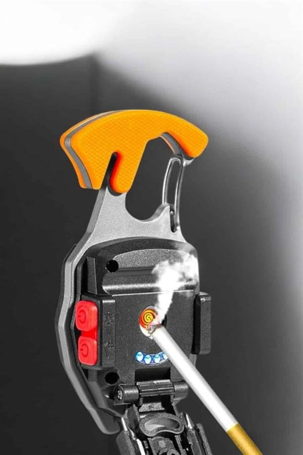 Yeni Nesil Kamp Feneri Çok Fonksiyonlu Fener Anahtarlık Usb Çakmaklı Cam Kırıcı Kemer Kesici Açacak ( Lisinya )