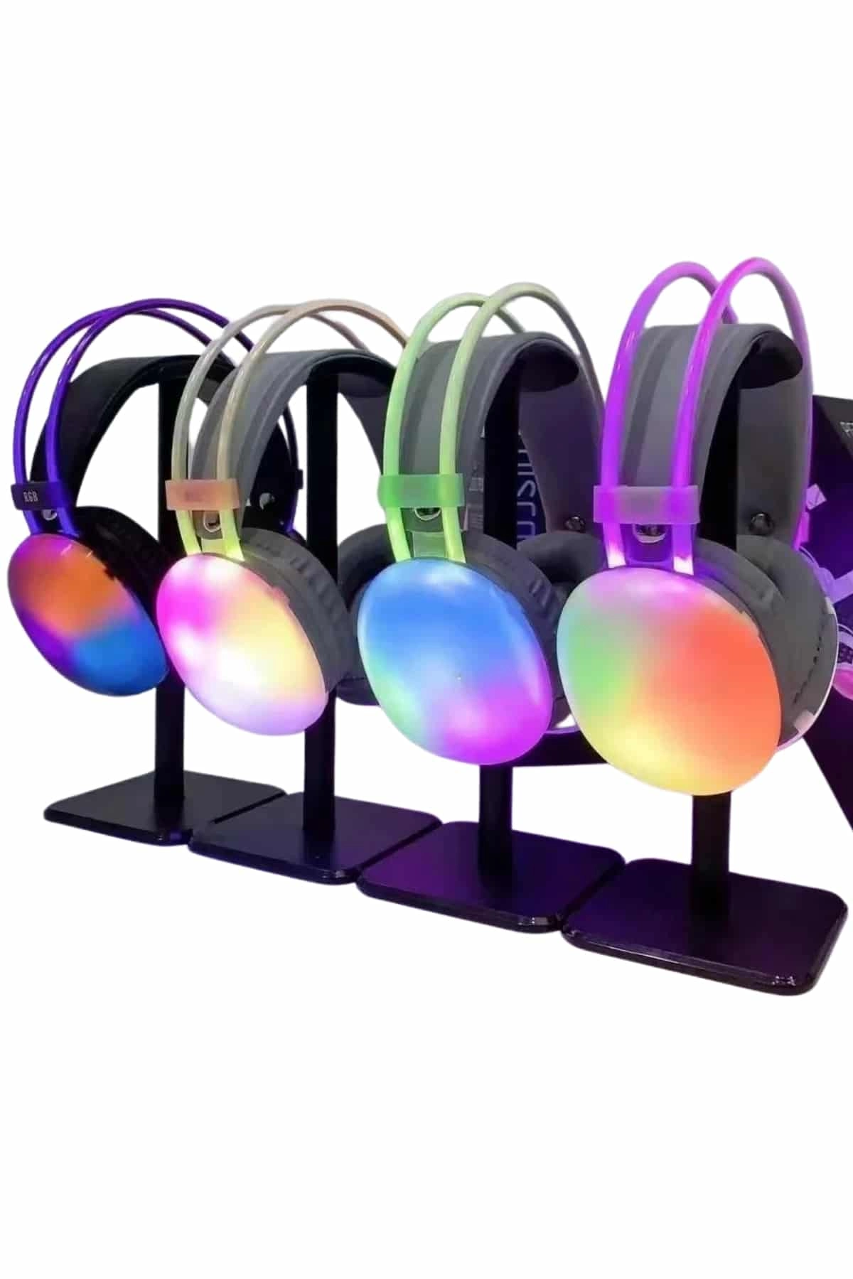 Yeni Nesil Kulak Üstü Kablosuz Uzun Ömürlü Rgb Işıklı Bluetooth Kulaklık ( Lisinya )