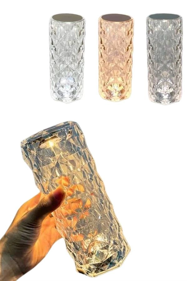 Yeni Nesil Modern Kristal Masa Ve Gece Lambası Dokunmatik Renk Değiştirebilen ( Lisinya )