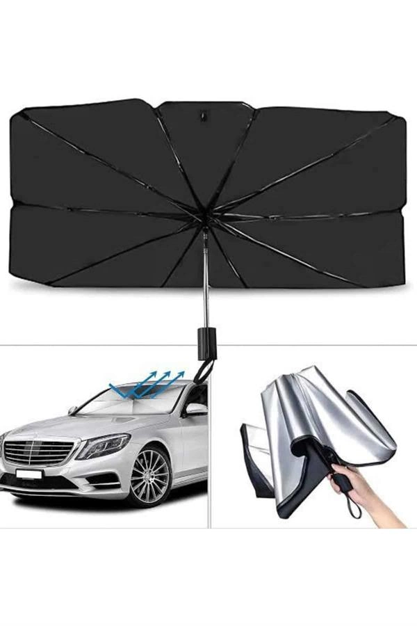 Yeni Nesil Tüm Araç Modellerine Uygun Oto Şemsiye Katlanabilir Uv Işınlarına Karşı ( Lisinya )