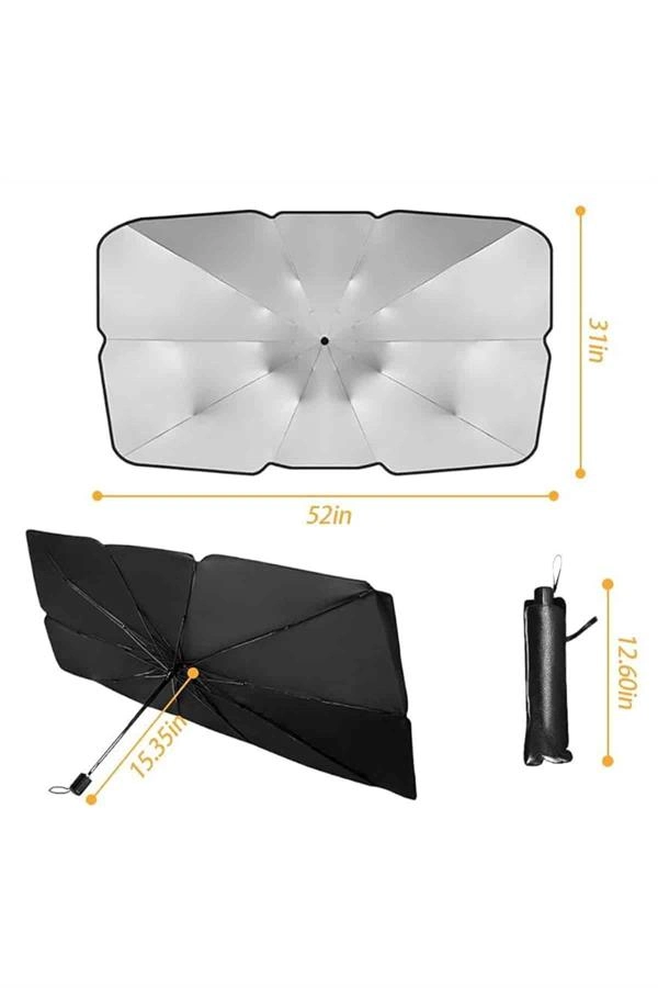 Yeni Nesil Tüm Araç Modellerine Uygun Oto Şemsiye Katlanabilir Uv Işınlarına Karşı ( Lisinya )