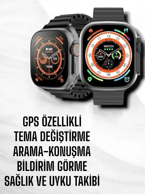 Yeni Nesil Ultra Akıllı Saat Titreşimli, Uyku & Sağlık Takibi, Çift Kordon ( Lisinya )