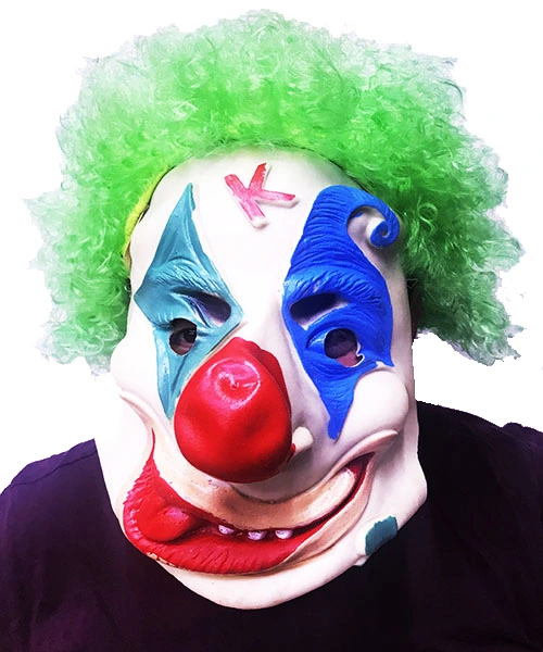 Yeşil Afro Peruklu Palyaço Maske ( Lisinya )