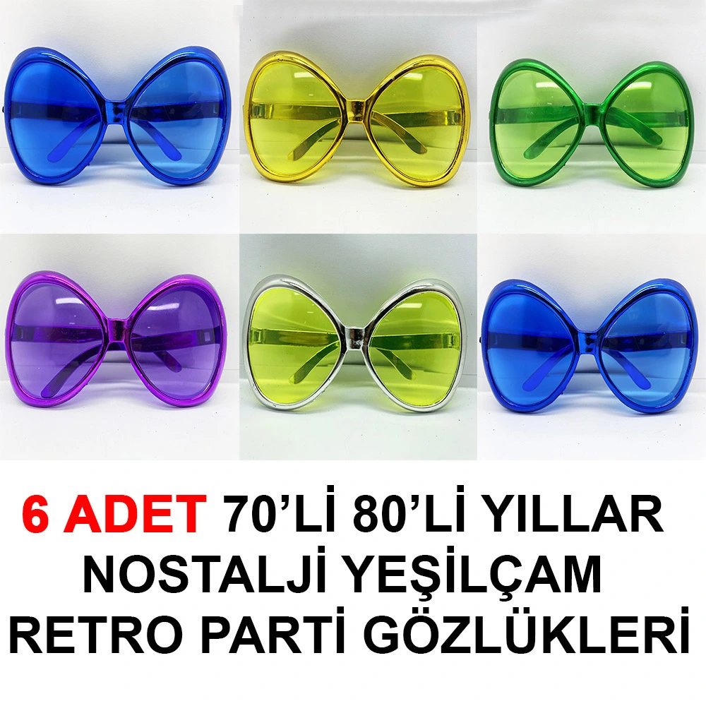 Yeşilçam Retro Parti Gözlükleri 6 Adet ( Lisinya ) Yeşilçam Retro Parti Gözlükleri 6 Adet ( Lisinya )