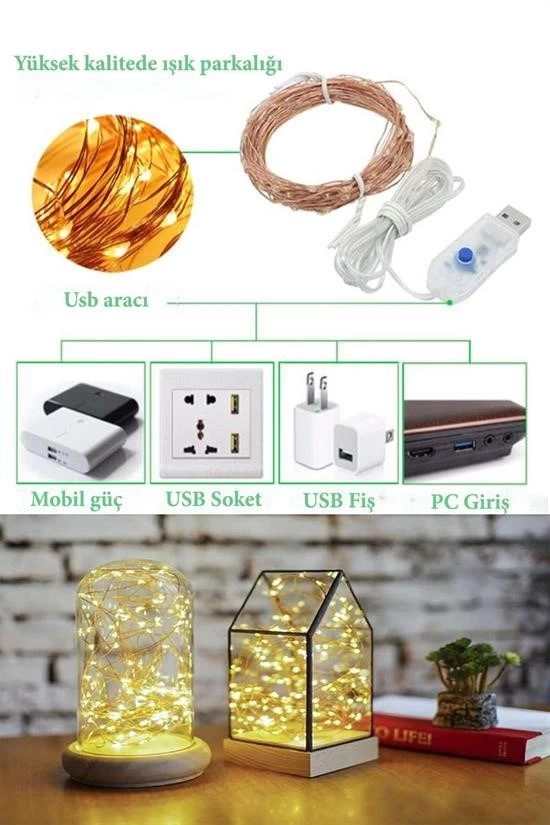 Yılbaşı Ve Özel Konsept Dekorasyon 5 Mt Usb Bağlantılı Led Işık ( Lisinya ) Yılbaşı Ve Özel Konsept Dekorasyon 5 Mt Usb Bağlantılı Led Işık ( Lisinya )