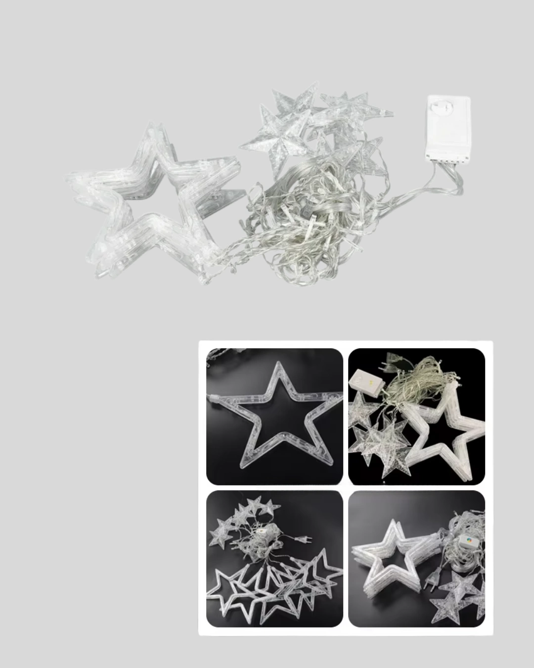 Yıldız Figürlü Perde Peri Led 3x3 Metre Dekoratif Işık ( Lisinya )